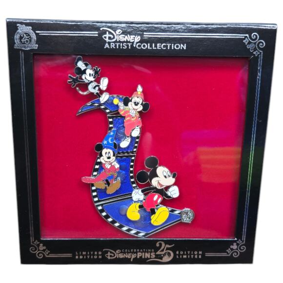 Disney 25th Anniversary Mickey Jumbo Pin Box Set Jason Peltz LE-NEW - Picture 2 of 9